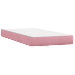 vidaXL Sommier à lattes de lit avec matelas rose 180x220 cm velours