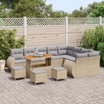 vidaXL Ensemble de canapé de jardin 13 Pièces Beige polyrotin