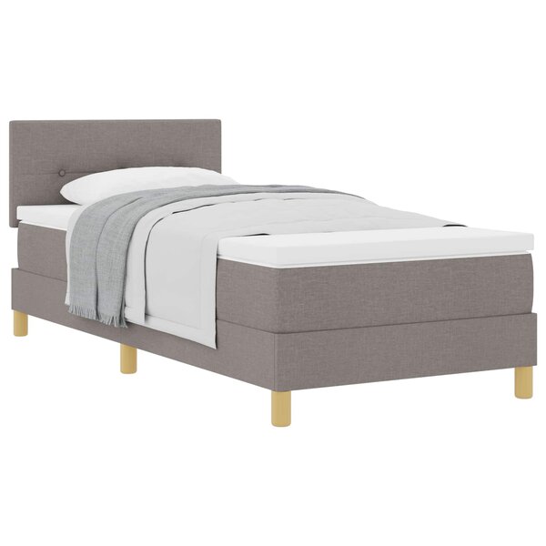 vidaXL Lit à ressorts avec matelas Taupe 80 x 200 cm tissu