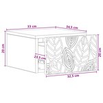 vidaXL Table d'appoint murale Chêne fumé 34 5 x 33 x 20 cm