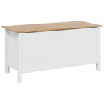 vidaXL Boîte de rangement HILL Blanc et marron miel 90 x 40 x 45 cm