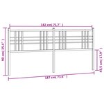 vidaXL Tête de lit métal blanc 180 cm