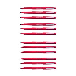 Stylo Feutre Flair Original Nylon Pointe Moyenne Rouge x 12 Paper Mate