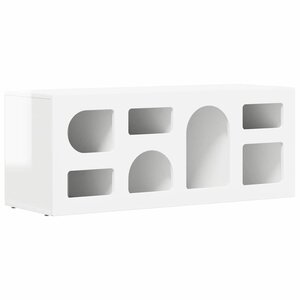 vidaXL Meuble TV Blanc brillant 100 x 35 x 40 cm Bois d'ingénierie