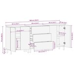 vidaXL Buffet 3 Pièces Marron 60 x 33 x 75 cm Bois d'acacia massif