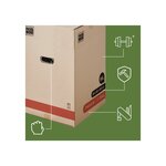 Pack and Move - Lot 20 Cartons Déménagement Premium - 40 X 40 X 60 Cm - Résistance 30 KG - Double Épaisseur - Poignées Renforcées - 1 Adhésif Offert