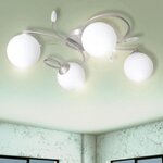 Lampe plafond avec feuilles acryliques verres soufflés 4 ampoules g9
