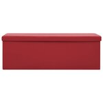 Banc banquette de rangement pliable 110 x 38 x 38 cm PVC rouge bordeaux 02_0010992