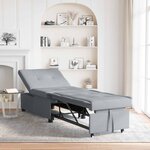 vidaXL Canapé-lit escamotable Gris clair 194 x 50 x 82 cm tissu