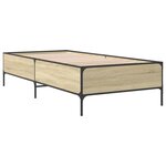 vidaXL Cadre de lit chêne sonoma 90x190 cm bois d'ingénierie et métal