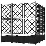 vidaXL Jardinière avec Trellis 5 Pièces Noir 120x120x125.5 cm