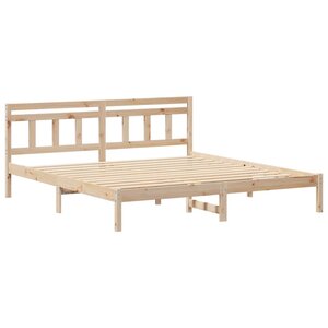 vidaXL Cadre de lit avec tête de lit Marron Bois de pin
