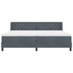 vidaXL Lit à ressorts avec matelas Gris foncé 200 x 200 cm Polyester