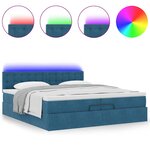 vidaXL Cadre de lit ottoman avec matelas bleu foncé 200x200 cm velours