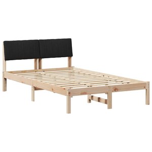 vidaXL Cadre de lit Marron et noir 120 x 190 cm Bois massif en pin