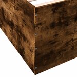vidaXL Cadre de lit chêne fumé 140x190 cm bois d'ingénierie