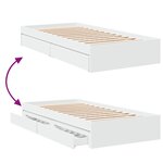 vidaXL Cadre de lit avec tiroirs sans matelas blanc 90x200 cm