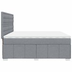 vidaXL Sommier à lattes de lit avec matelas Gris clair 200x200cm Tissu