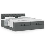 VidaXL Cadre de lit ottoman avec matelas gris foncé 200x200cm tissu