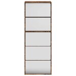 vidaXL Armoire à chaussures miroir 5 niveaux chêne fumé 63x17x169 5 cm