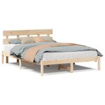 vidaXL Cadre de lit avec tête de lit 140x200 cm en bois massif de pin