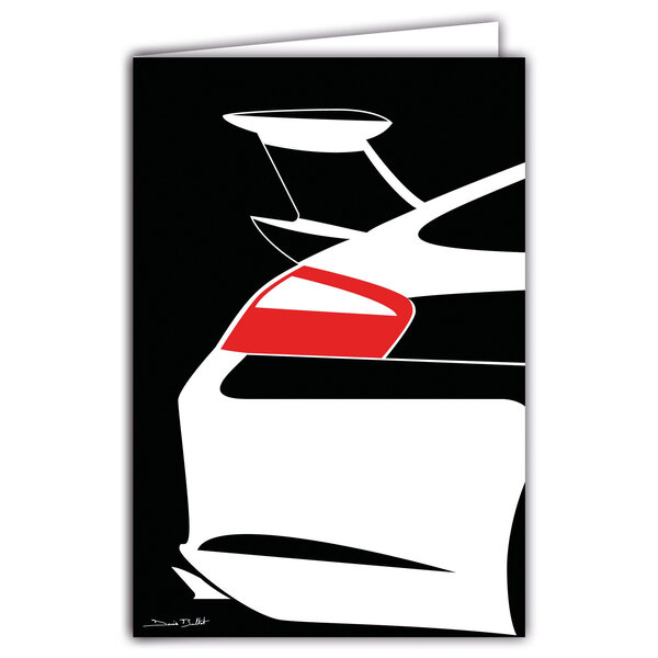 69-1110 Carte Voiture de Sport Luxe Automobile Lignes emblématiques Illustration Graphique Moderne Design épuré coloré Objet de Collection pour Passionné -Avec Enveloppe 12x17cm -Fabrication française