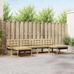 vidaXL Ensemble de canapés d'extérieur 6 Pièces Blanc et Beige