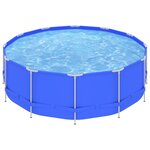 Vidaxl piscine avec cadre en acier 457x122 cm bleu