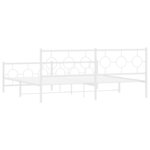 vidaXL Cadre de lit métal avec tête de lit/pied de lit blanc 200x200cm