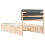 vidaXL Cadre de lit avec tête de lit rembourrée Gris foncé