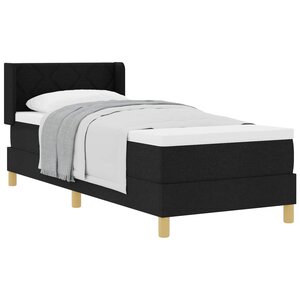vidaXL Lit à ressorts avec tête de lit Noir 200 x 80 cm tissu