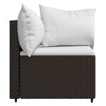 vidaXL Canapés d'angle de jardin et coussins2Pièces marron résine tressée