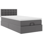 vidaXL Lit ottoman avec matelas gris 80x200 cm similicuir