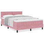 vidaXL Lit à ressorts avec matelas Rose 160 x 200 cm tissu