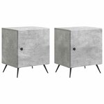 vidaXL Cabinet de chevet 2 Pièces Gris béton 43 x 34 5 x 50 cm