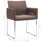 vidaXL Chaises à manger lot de 2 marron tissu
