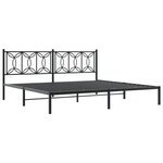 vidaXL Cadre de lit métal sans matelas avec tête de lit noir 193x203cm