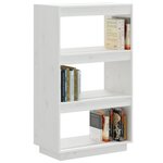 vidaXL Bibliothèque/Séparateur de pièce Blanc 60x35x103 cm Pin massif