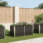 vidaXL Jardinière surélevée Anthracite 160x80x77 cm Acier galvanisé
