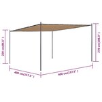 vidaXL Belvédère avec toit incliné 400x400x270 cm Beige 180 g/m²