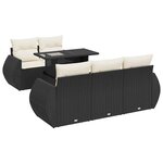 vidaXL Salon de jardin 6 Pièces avec coussins noir résine tressée