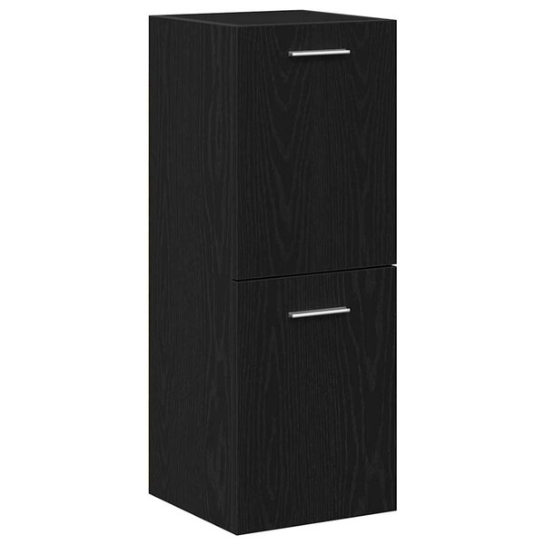 vidaXL Cabinet de salle de bain avec porte Chêne noir 30 x 30 x 80 cm
