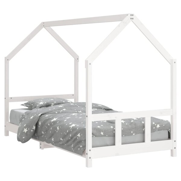 vidaXL Cadre de lit pour enfants blanc 90x190 cm bois de pin massif