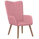vidaXL Chaise de relaxation avec repose-pied Rose Velours