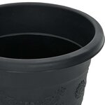vidaXL Pot à fleurs rond 6 Pièces Noir Ø 26 x 21 5 cm Plastique