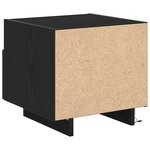 Table de chevet vidaXL avec lumières LED en chêne noir 40x39x37 cm