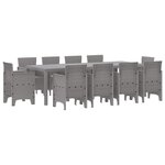 vidaXL Ensemble de salle à manger pour jardin 11 Pièces Gris clair
