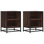 vidaXL Tables de chevet 2 Pièces chêne marron bois d'ingénierie et métal