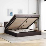 VidaXL Cadre de lit ottoman avec matelas marron foncé 200x200 cm tissu