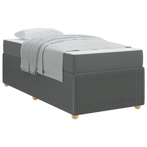 vidaXL Cadre de lit avec matelas Gris foncé 100 x 200 cm tissu